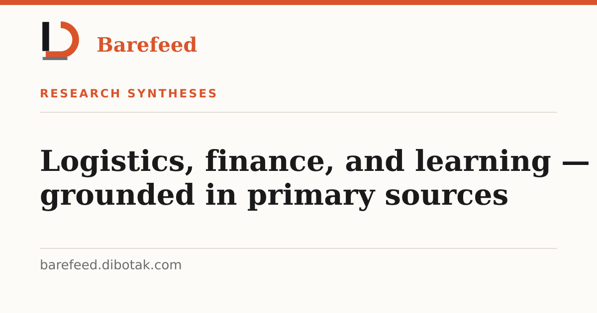 barefeed: A research publication on logistics, finance, and learning