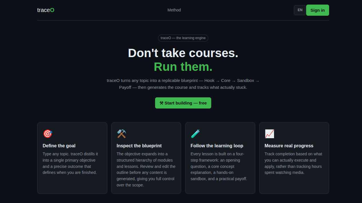 traceO: An AI learning engine built around practice